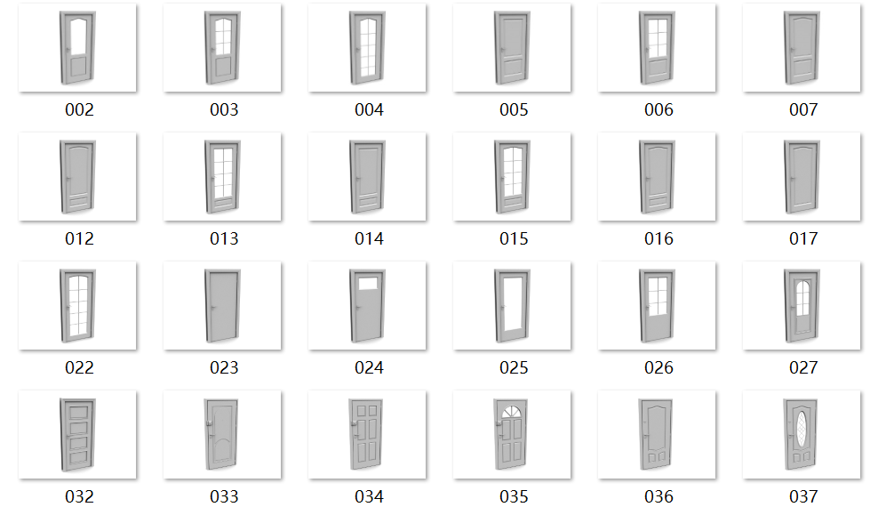 125个门 窗户 门把手 门锁C4D 3d max fbx obj格式模型素材