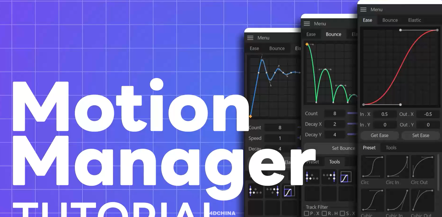 C4D关键帧曲线缓冲动画插件 Motion Manager for Cinema 4D